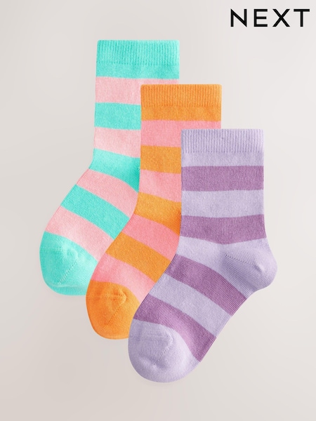 Mehrfarbig - 3 Pack Cotton Rich Stripe Ankle Socks (E88926) | 8 € - 11 €