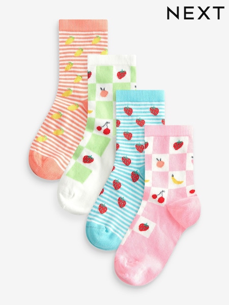 Pink, Blau und Grün - 4 Pack Cotton Rich Fruit Socks (E88928) | 9 € - 12 €