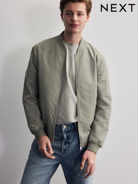 Sage Green Shower Resistant Bomber Jacket (E88939) | €43