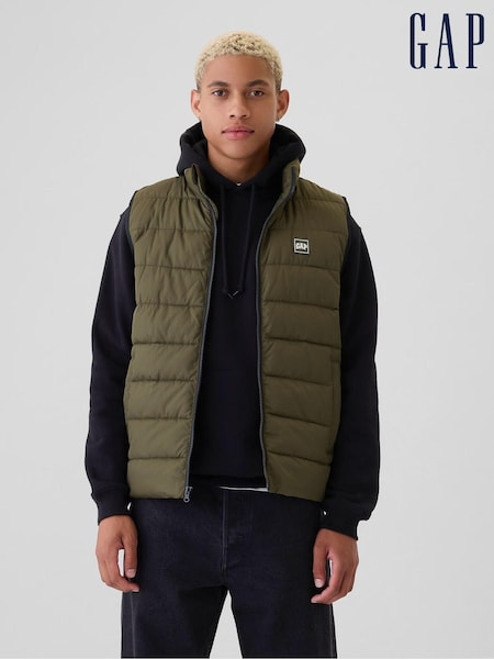 Gap Green Logo Water Resistant Puffer Gilet Jacket (E88949) | €46