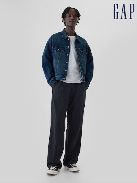 Gap Navy Blue 365 Pleated Trousers (E88970) | €31