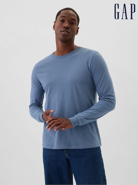 Gap Blue Long Sleeve Everyday 100% Cotton Crew Neck T-Shirt (E88994) | €21