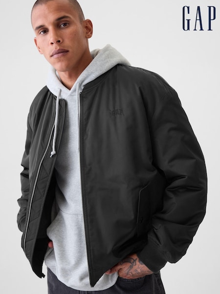 Gap Black Relaxed Logo Bomber Jacket (E88997) | €52