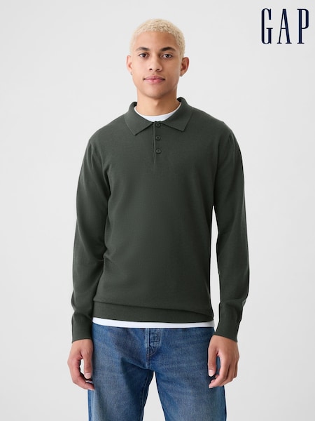 Gap Green Merino Wool Polo Jumper (E89000) | €72