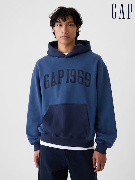 Gap Blue Heavyweight Athletic 1969 Logo Hoodie (E89008) | €41