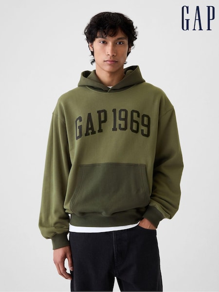 Gap Green Heavyweight Athletic 1969 Logo Hoodie (E89011) | €41