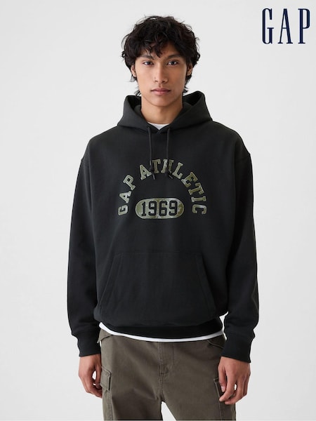 Svart - Gap Heavyweight Colourblock Athletic Logo Hoodie (E89013) | kr1 260