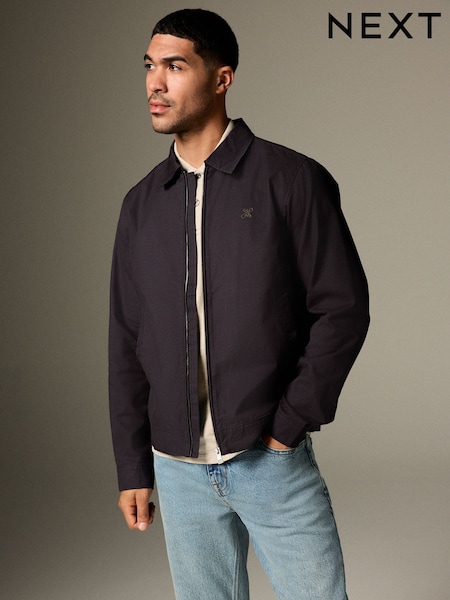 Navy Collared Harrington Jacket (E89014) | R$ 555