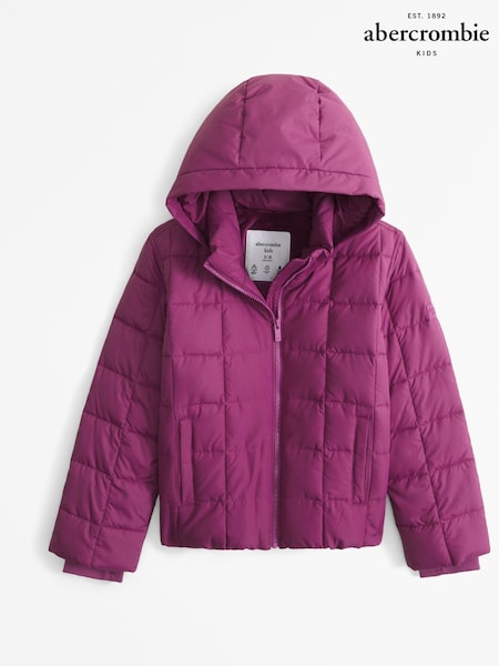 Abercrombie & Fitch Purple Lightweight Cropped Puffer Jacket (E89040) | €98 - €100