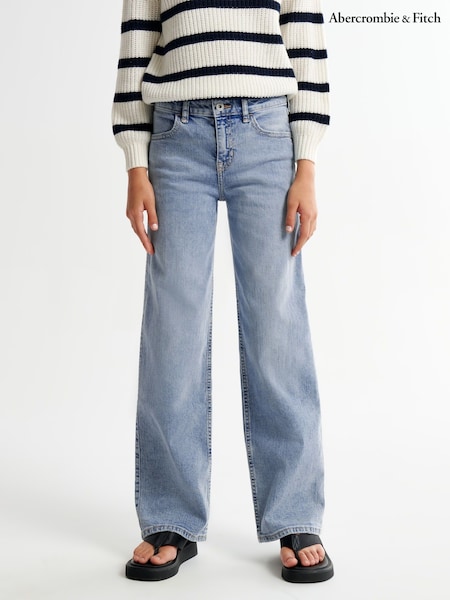 Abercrombie & Fitch Blue Wide Leg Jeans (E89043) | 255 LEI - 266 LEI