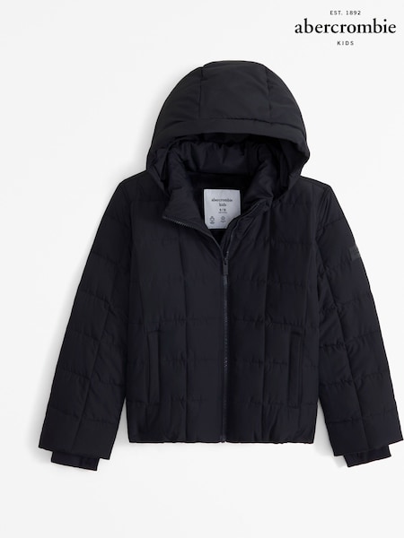 Negru - Abercrombie & Fitch Quilted Puffer Jachetă (E89045) | 333 LEI - 344 LEI