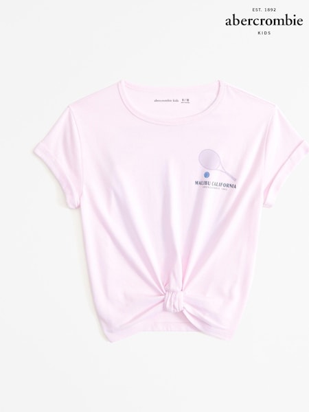 Abercrombie & Fitch Pink California Tennis Cross-Front Logo T-Shirt (E89062) | 15 € - 16 €