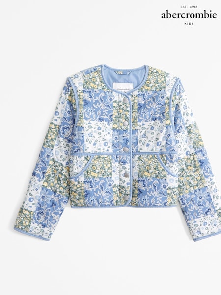Blue - Abercrombie & Fitch Green Patchwork Quilted Jacket (E89072) | 267 LEI - 275 LEI