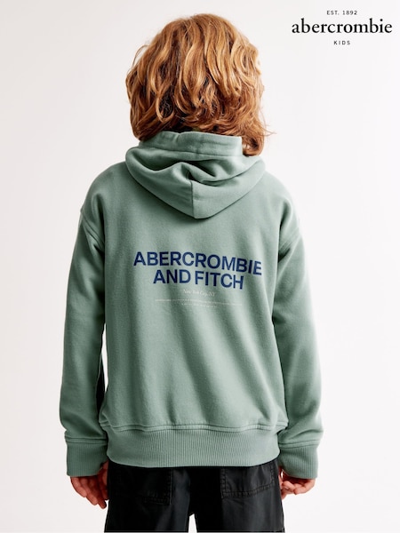 Abercrombie & Fitch Green Back Logo Pullover Hoodie (E89099) | 208 LEI - 219 LEI