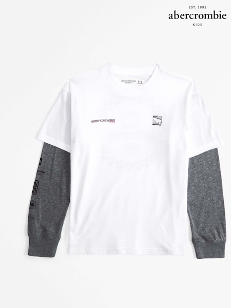 Abercrombie & Fitch Graphic Logo 2 Layer T-Shirt (E89121) | €11 - €13