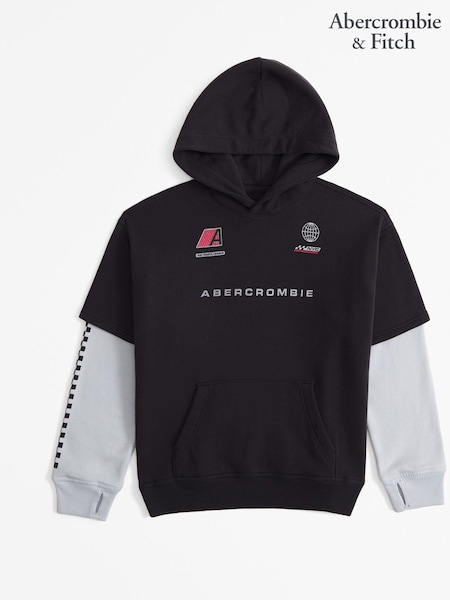 Abercrombie & Fitch Racing Logo Pull Over Hoodie (E89136) | AED163 - AED171