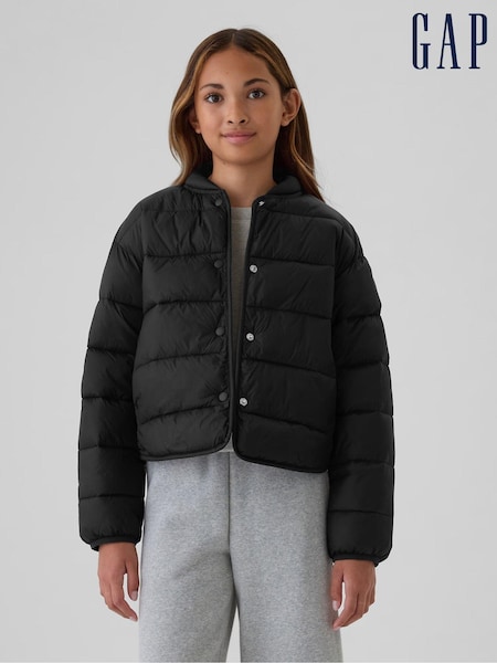Negro - Gap Lightweight Mock Neck Puffer Bomber Jacket (4-13yrs) (E89150) | 57 €