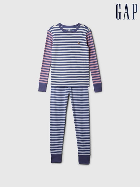 Gap Blue Stripe Cotton Long Sleeve Pyjama Set (4-13yrs) (E89158) | €13.50