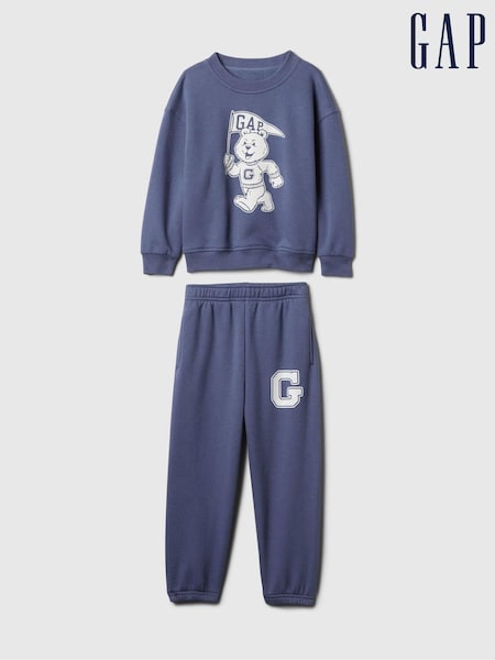 Gap Blue Vintage Athletic Logo Sweatshirt & Jogger Set (6mths-5yrs) (E89263) | €39