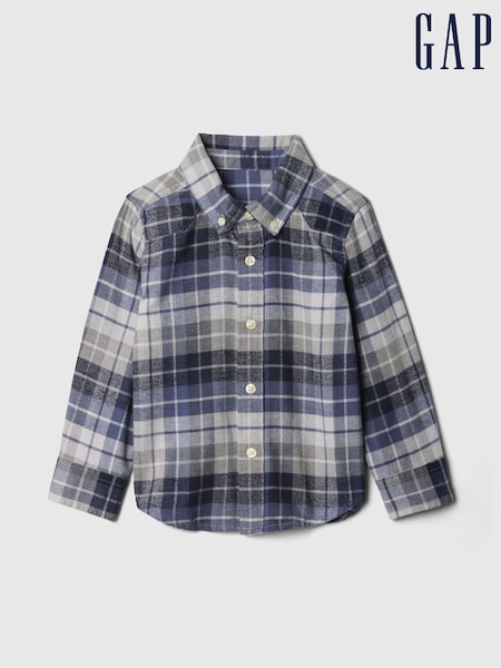 Gap Blue Organic Cotton Flannel Shirt (6mths-5yrs) (E89266) | €10.50