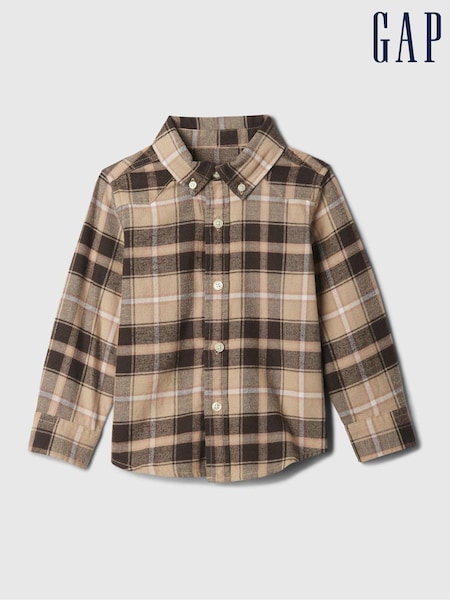 Gap Brown Organic Cotton Flannel Shirt (6mths-5yrs) (E89267) | €12.50