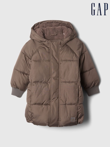 Marrón - Gap Heavyweight Sherpa-Lined Hooded Parka Coat (6mths-5yrs) (E89290) | 85 €