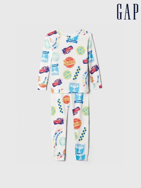 Gap White/Red Disney Cars Cotton Long Sleeve Pyjamas (6mths-5yrs) (E89293) | €13.50