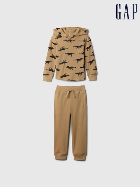 Gap Beige Thermal Hoodie and Joggers Outfit Set (6mths-5yrs) (E89301) | €17