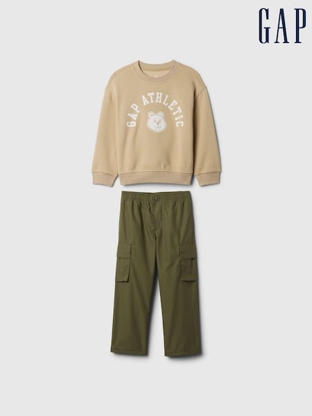 Gap Beige Jumper & Cargo Outfit Set (6mths-5yrs) (E89303) | €19.50
