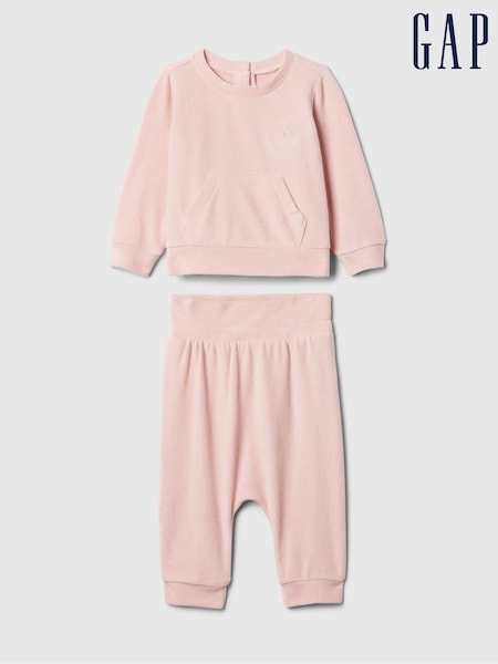 Gap Pink Brannan Bear Soft Touch Jumper & Jogger Set (Newborn-24mths) (E89305) | €13.50