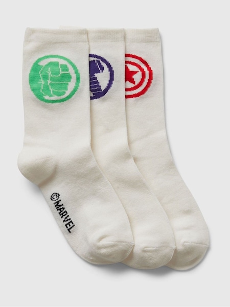 Gap White Kids 3 Pack Logo Crew Socks (E89338) | €14