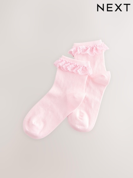 Hellpink - 2 Pack Cotton Rich Ruffle Ankle Socks (E89362) | 5 € - 8 €