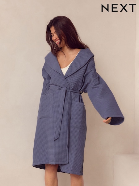 Синий - Waffle Dressing Gown (E89432) | €44