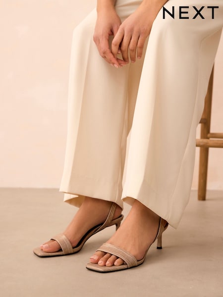 שנהב - Forever Comfort® Square Toe Simple Slingback Sandals (E89434) | ‏107‏₪