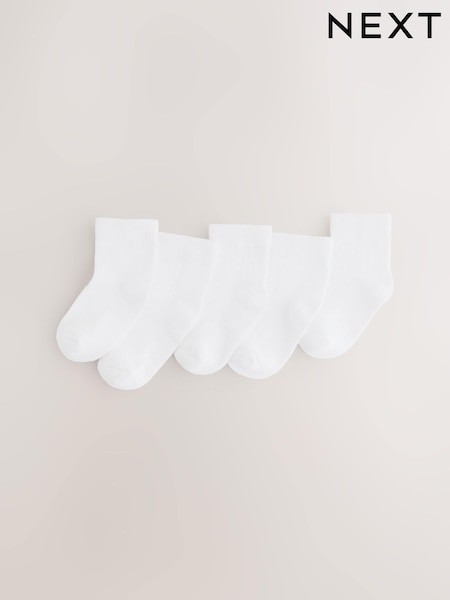 White Baby Socks 5 Pack (0mths-2yrs) (E89528) | EGP330