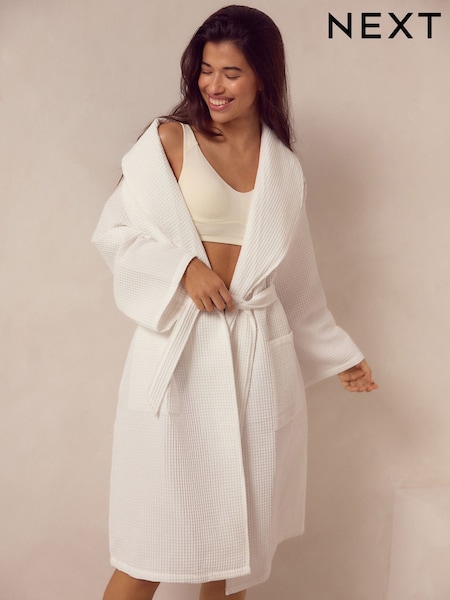 أبيض - Waffle Dressing Gown (E89601) | ‏16 ر.ع.‏