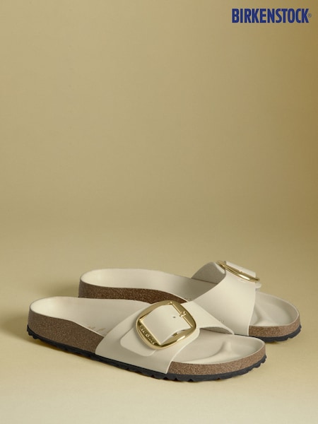 Birkenstock White Madrid Big Buckle Sandals (E89619) | €159