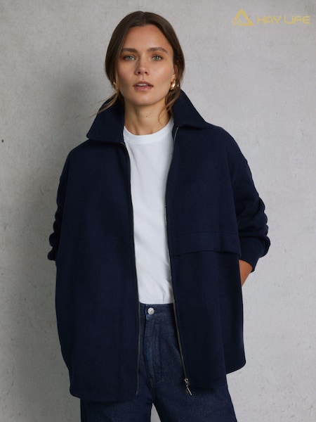 Hay Life Blue Zip Through 100% Cotton Shacket (E89679) | R$ 1,275