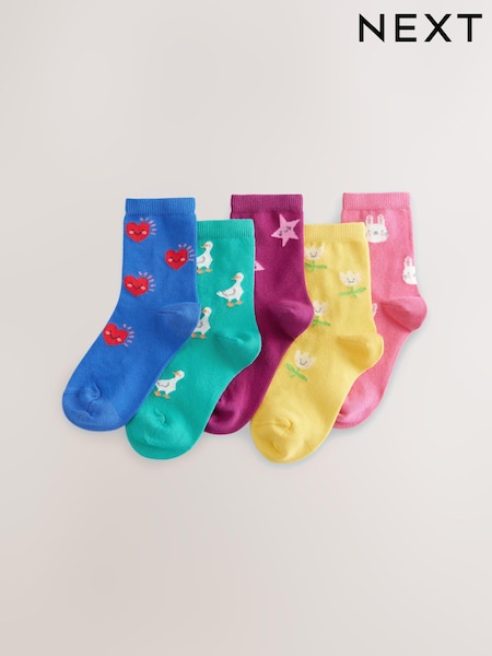 Multi 5 Pack Cotton Rich Character Ankle Socks (E89687) | 1,645 ISK - 2,080 ISK