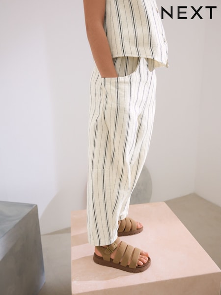 Monochrome Stripe Pullon Barrel Trousers (3-16yrs) (E89701) | €24 - €31