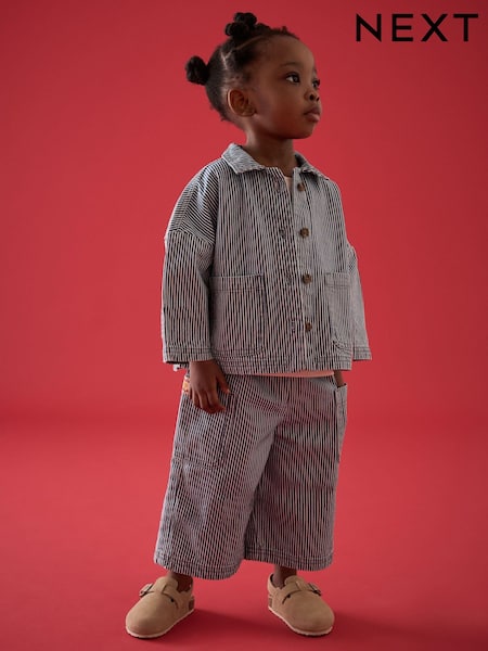 Sininen Tikittävä Raita - 100% Cotton Shirt And Trousers Set (3mths-8yrs) (E89852) | €34 - €44