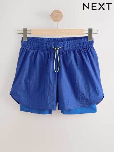 أزرق كوبالت - High Waisted Dry Tech 2-in-1 Sport Shorts (E89864) | ‏11 ر.ع.‏
