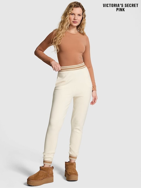 Victoria's Secret PINK White Shell Cuffed Knitted Joggers (E89918) | €52