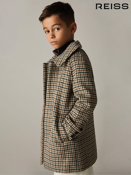 Reiss Brown Multi Region Wool-Blend Shephards Check Coat (E89944) | kr1 965
