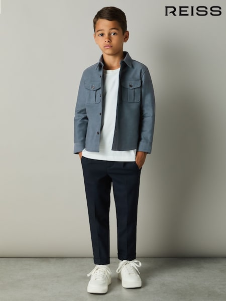 Reiss Blue Thomas 3-9 yrs Brushed 100% Cotton Shirt (E89953) | AED274