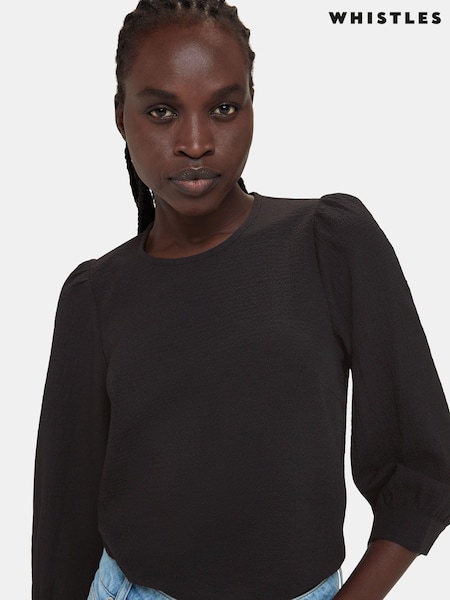 Whistles Zenni Black Blouse (E90073) | ‏397‏₪