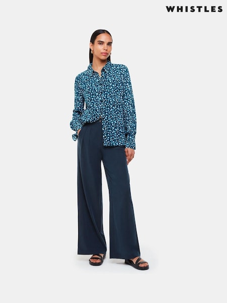 Whistles Blue Pastel Leopard Print Shirt (E90086) | 247 LEI