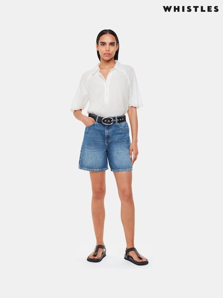 Whistles White Mia Short Sleeve 100% Cotton Shirt (E90107) | AED402