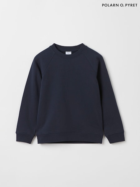 Polarn O. Pyret Blue Organic Cotton Plain Sweatshirt (E90111) | R$ 235
