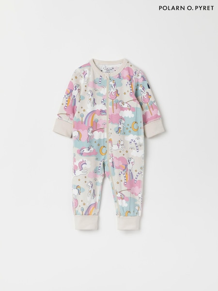 Polarn O. Pyret Natural Organic Cotton Car Print Sleepsuit (E90124) | €17.50